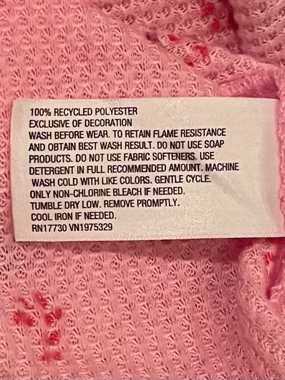 Girls' Pink Holiday Thermal Pajama Set Size XL (14)